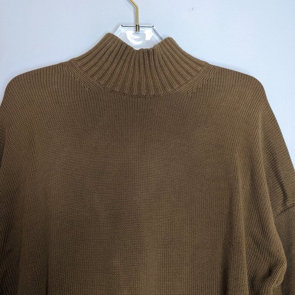 Everlane Brown Mock Neck Sweater Cotton Long Sleeve Size M - Picture 5 of 7